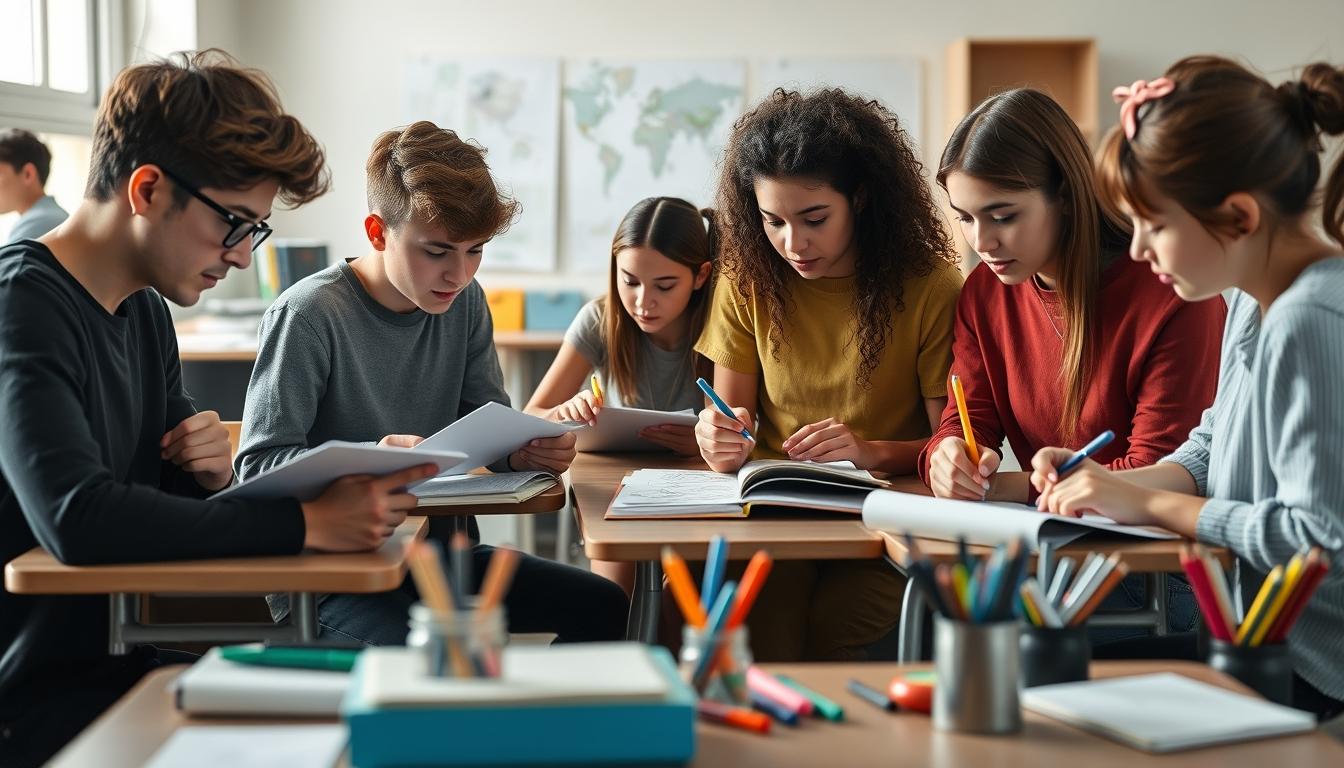 Students collaborating in study space